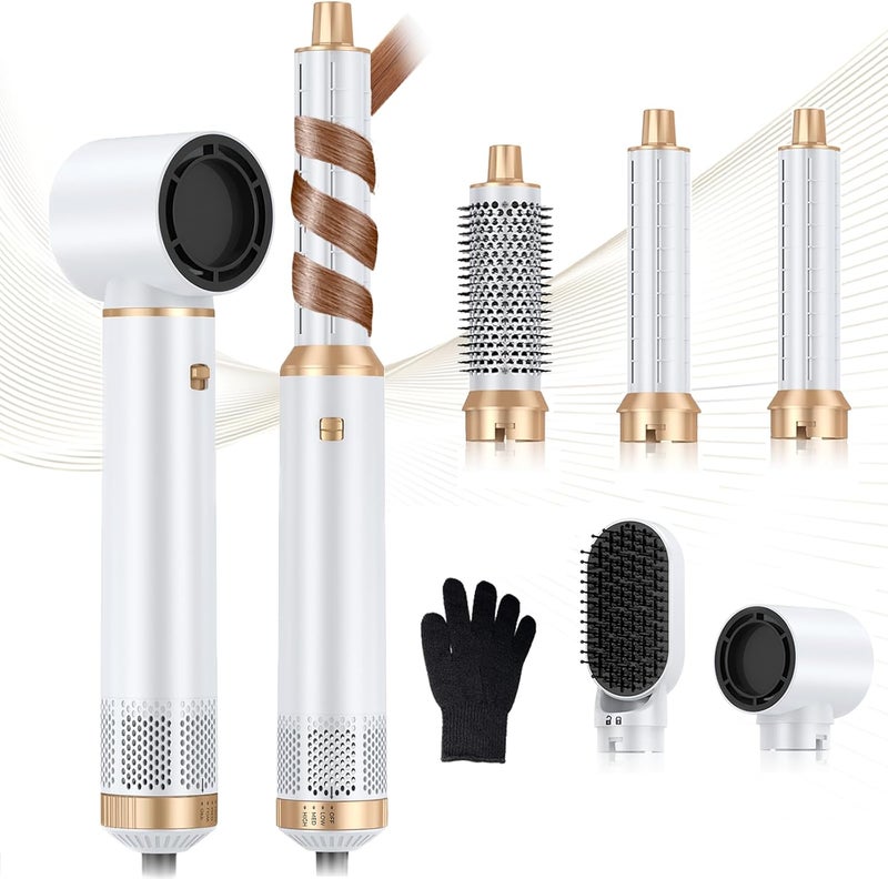 trylater 5 in 1 Blow Dryer Brush, Hair Dryer Brush Set Negative Ion Upgrade Hot Air Brush Air Styler Curling Wrap Air Curler, Curling Iron Hair Styling Tools As A Gift for Straight/Curl/Drying/Smoothing - Image 1